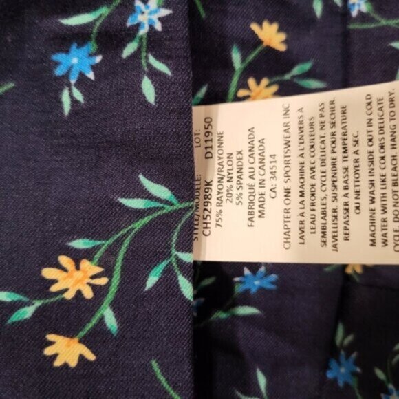 Blue Floral Cropped Capri Pants Size 3X Jules & Leopold - Picture 8 of 8